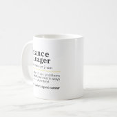 Finance Manager – Grappige Definitie  Koffiemok (Voorkant links)