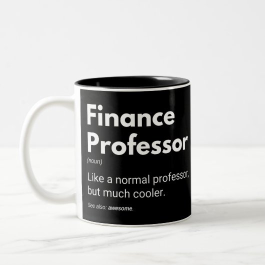 Finance Professor Grappige Leraren Definitie Tweekleurige Koffiemok (Links)
