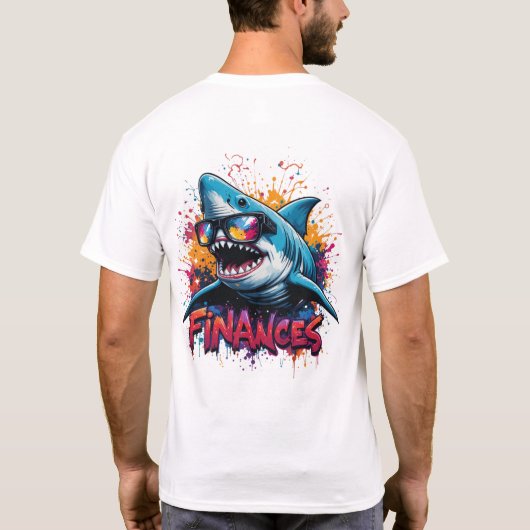 Finance Shark T-Shirt – Cool Cartoon Design (Achterkant)