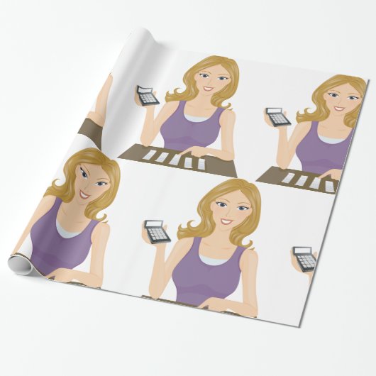 Finance Woman Cadeaupapier (Uitgerold)