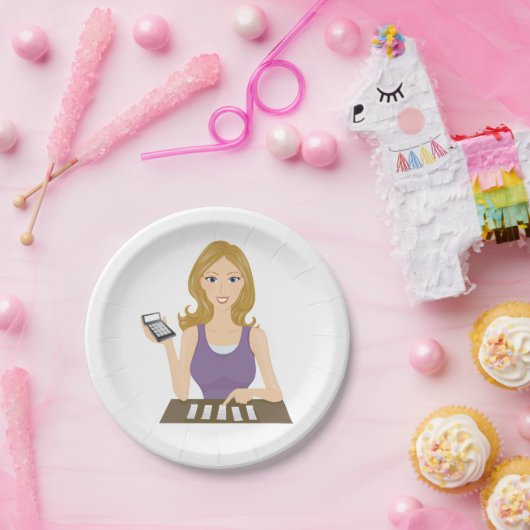 Finance Woman Papieren Bordje (Feest)