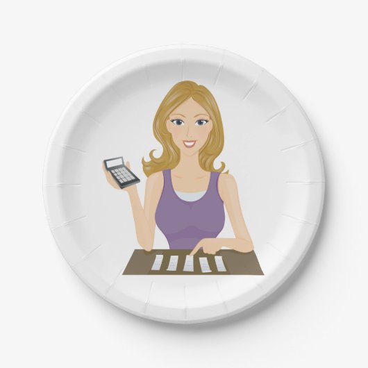 Finance Woman Papieren Bordje (Voorkant)