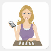 Finance Woman Vierkante Sticker (Voorkant)