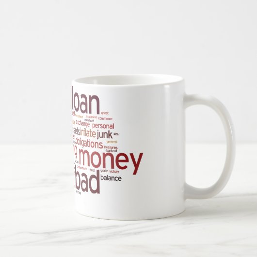 Finance Word Cloud Koffiemok (Rechts)