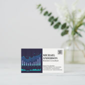 Financia| | Grafiek van grafiekgegevens | QR-code Visitekaartje (Staand voorkant)