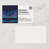 Financia| | Grafiek van grafiekgegevens | QR-code Visitekaartje (Voorkant / Achterkant)