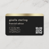 Financial Advisor Black Gold QR Code Visitekaartje (Achterkant)