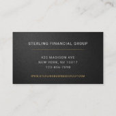 Financial Advisor Black Professional Visitekaartje (Achterkant)