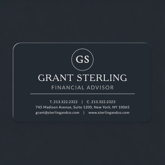 Financial Advisor Black Professional Visitekaartje