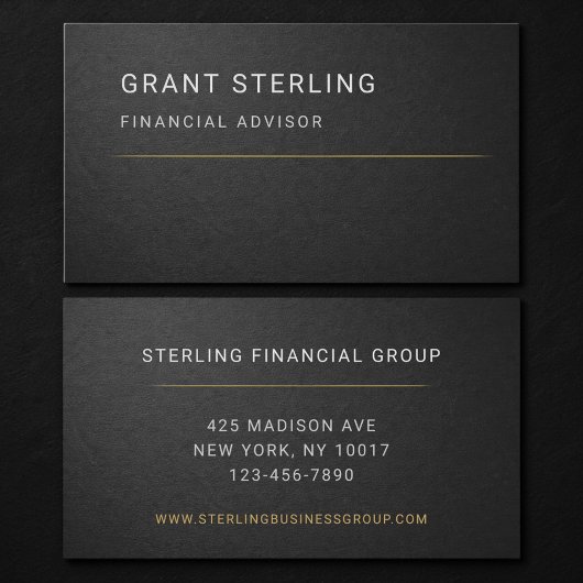 Financial Advisor Black Professional Visitekaartje