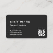 Financial Advisor Black QR Code Visitekaartje (Achterkant)