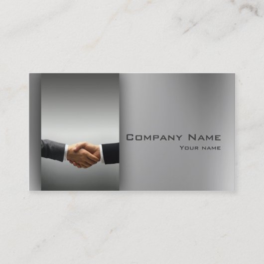 Financial Advisor Corporate Hand Shake Grey Card Visitekaartje (Voorkant)