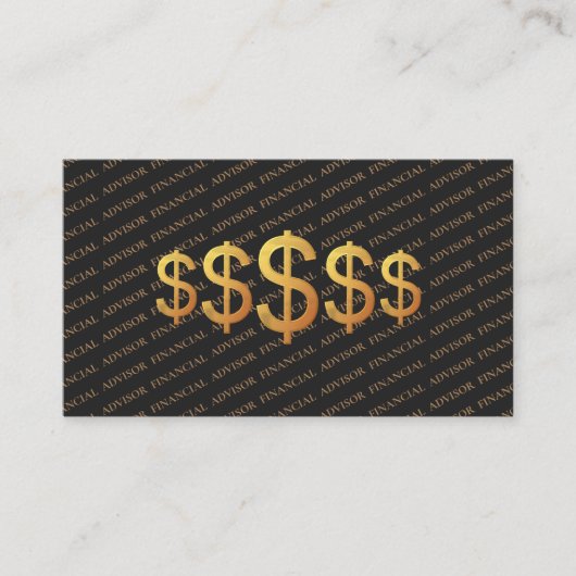 Financial Advisor Dollar Symbol Finance Management Visitekaartje (Voorkant)