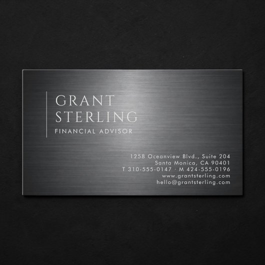 Financial Advisor Metallic Professional Visitekaartje