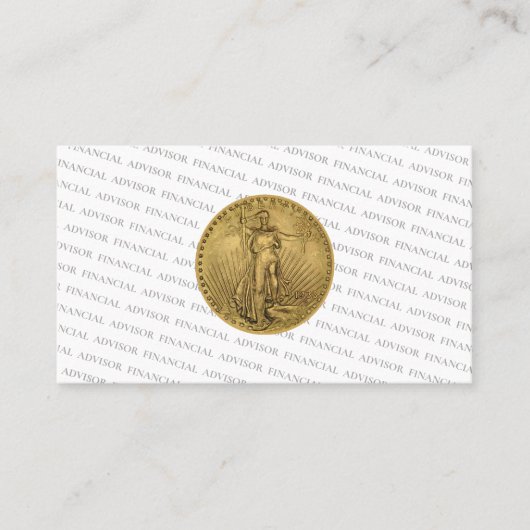 Financial Advisor Money Management Gold Coin Pro Visitekaartje (Voorkant)