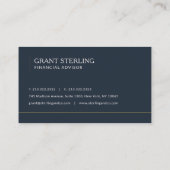 Financial Advisor Navy Blue Professional Visitekaartje (Achterkant)