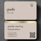 Financial Advisor Neutral Gold QR Code Visitekaartje