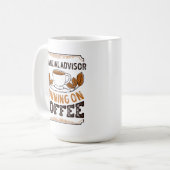 Financial Advisor running on Coffee Caffeine Gift Koffiemok (Voorkant links)