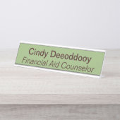 Financial Aid Counselor Sage Green Bureau Naambordje (Voorkant)