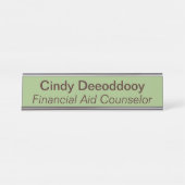 Financial Aid Counselor Sage Green Bureau Naambordje (Voorkant)