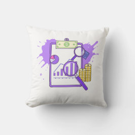 Financial Analysis Report Money Magnifying Glass Kussen