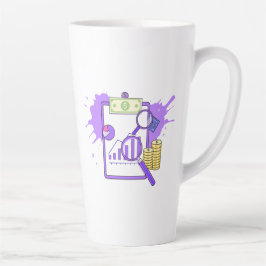 Financial Analysis Report Money Magnifying Glass Latte Mok