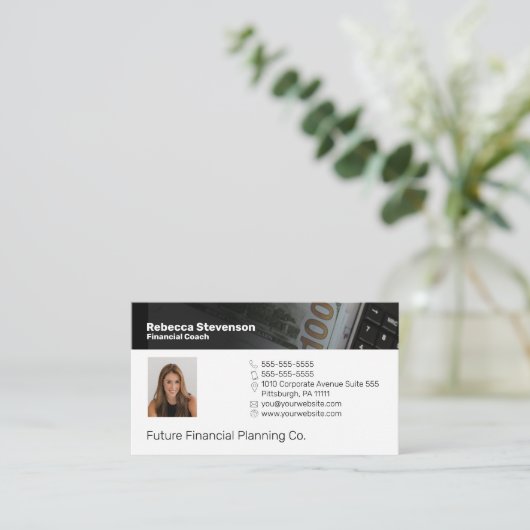 Financial Coach Professional Visitekaartje (Staand voorkant)