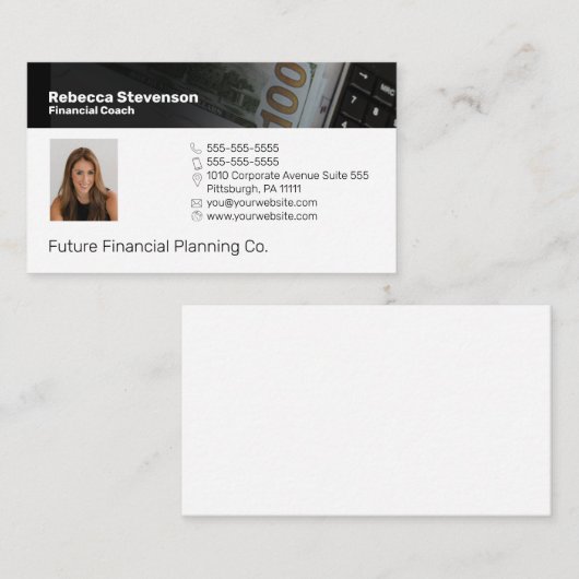 Financial Coach Professional Visitekaartje (Voorkant / Achterkant)