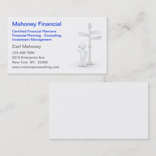 Financial Consulting Insurance Agent Visitekaartje (Voorkant / Achterkant)