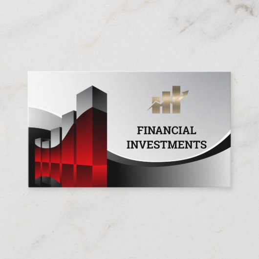 Financial Graph Logo | Gold Bar Visitekaartje (Voorkant)