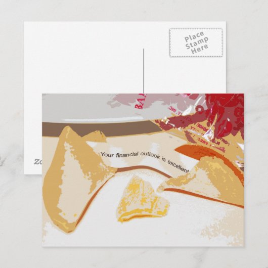 "Financial Outlook is uitstekend" Fortune Cookie Briefkaart (Voorkant / Achterkant)