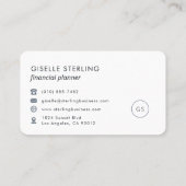 Financial Planner Navy Blue Professional Visitekaartje (Achterkant)