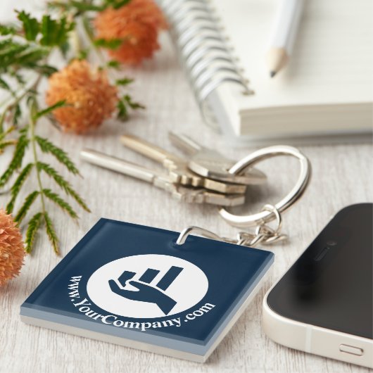 Financial Planner White Logo & WWW-promotie Sleutelhanger (Voorkant Rechts)