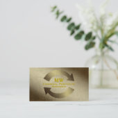 Financial Portfolio Manager, Gold lederen effect Visitekaartje (Staand voorkant)
