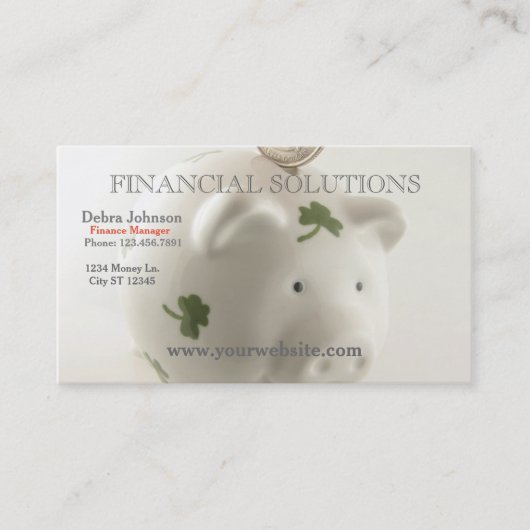 Financial Solutions Lucky Piggy Bank Visitekaartje (Voorkant)