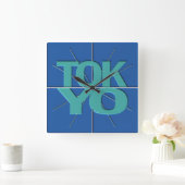 Financial Stock Market Timezone Tokyo Wall Clock Vierkante Klok (Huis)