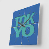 Financial Stock Market Timezone Tokyo Wall Clock Vierkante Klok (Hoek)