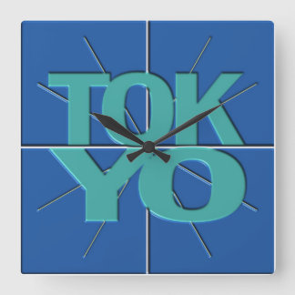 Financial Stock Market Timezone Tokyo Wall Clock Vierkante Klok