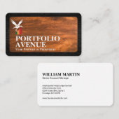 Financial Stork Graph Logo | Hout en baksteen Visitekaartje (Voorkant / Achterkant)