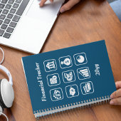 Financial Tracker Blue en White Notitieboek