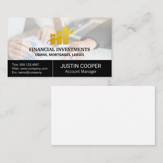 Financieel advies | Portfoliomanager | grafiek Visitekaartje (Voorkant / Achterkant)