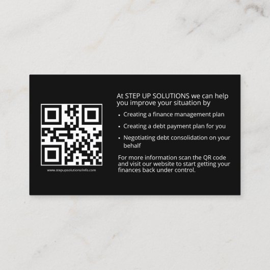 Financieel advies visitekaartje (Achterkant)