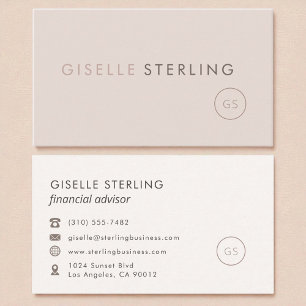Financieel Adviseur Blush Pink Minimalistische Lux Visitekaartje