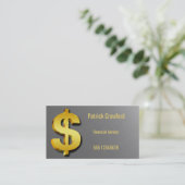 Financieel adviseur Golden Dollar — mousserend Sig Visitekaartje (Staand voorkant)