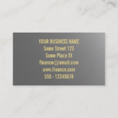 Financieel adviseur Golden Dollar — mousserend Sig Visitekaartje (Achterkant)