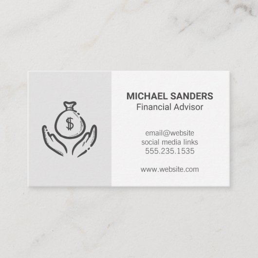 Financieel adviseur | Investeringen | Postbus Hand Visitekaartje (Voorkant)