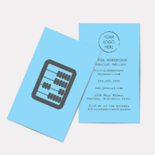 Financieel adviseur logo Abacus Blauw en Grijs Visitekaartje
