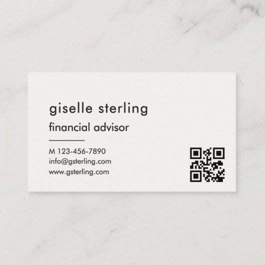 Financieel Adviseur Luxe QR Code Monogram Visitekaartje (Achterkant)