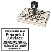 Financieel adviseur met naam, adres, enz. rubberstempel (Gestempeld)
