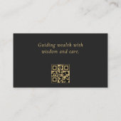 Financieel Adviseur Minimal Black Gold QR-code Visitekaartje (Achterkant)